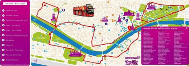塞维利亚跳上跳下巴士旅游地图