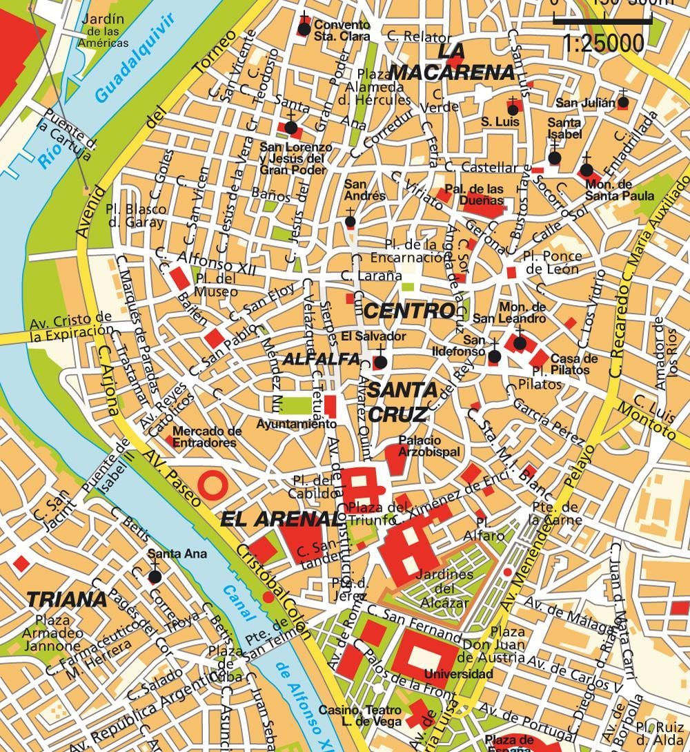 塞维利亚市中心地图