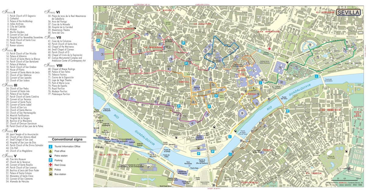塞维利亚旅游地图
